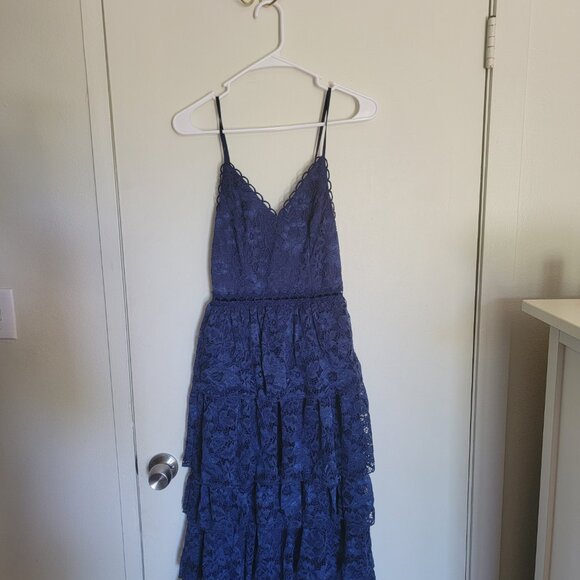 Navy/Dark Blue lace layered dress. - Picture 2 of 6